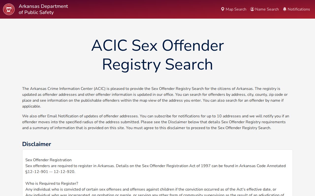 Searcy people search Arkansas sex offender registry