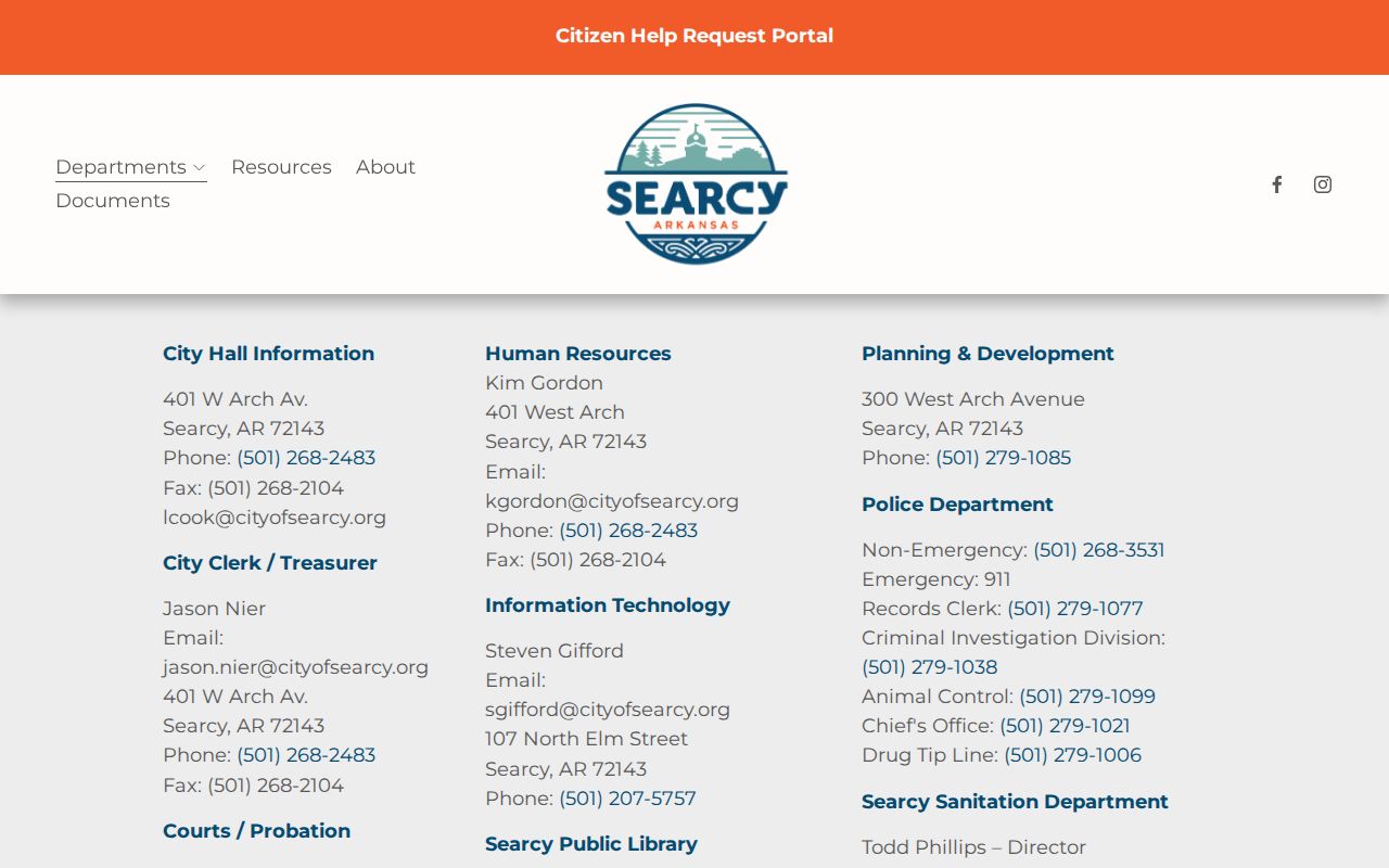 Searcy people search City of Searcy contacts directory
