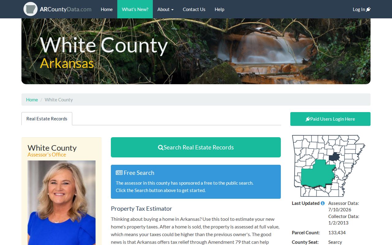 Searcy people search White County ARCountyData property search