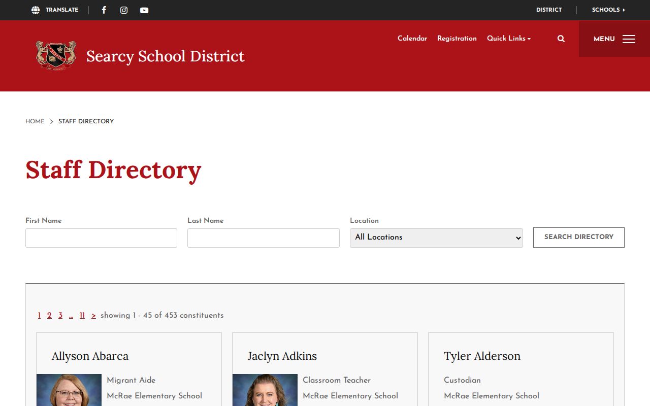 Searcy people directories Searcy School District staff directory