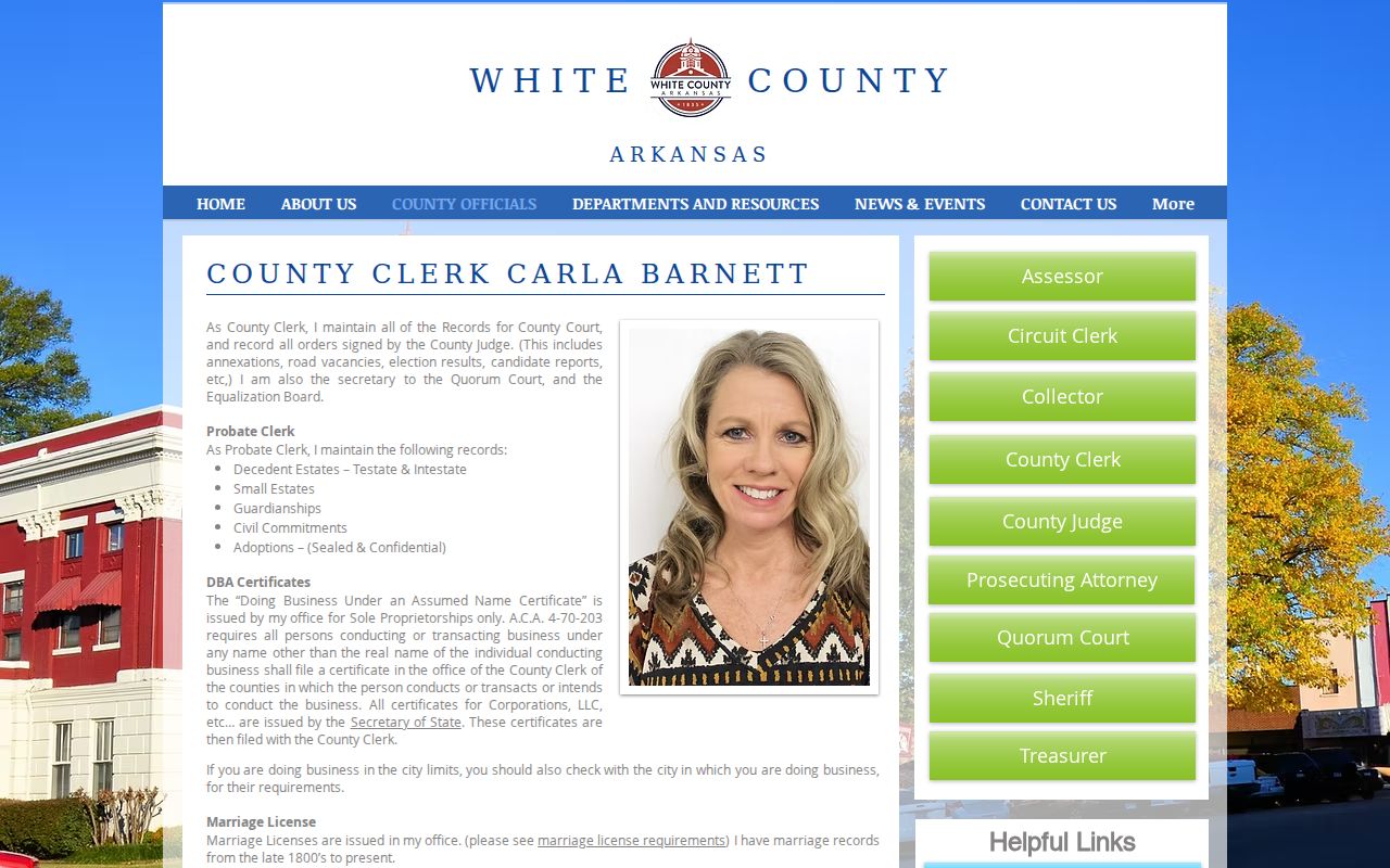 Searcy public records White County County Clerk page